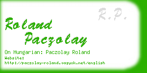 roland paczolay business card